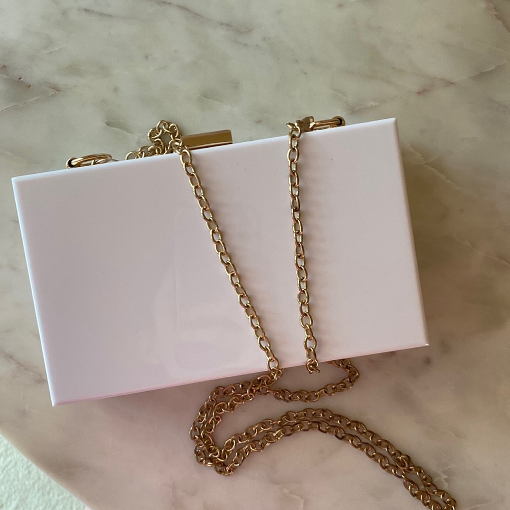 White and gold Etsy bridal clutch
